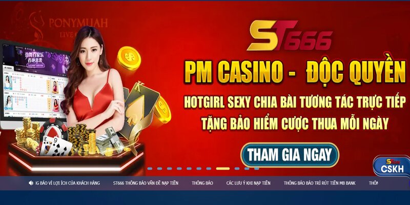 Giao diện chính của nhà cái ST666